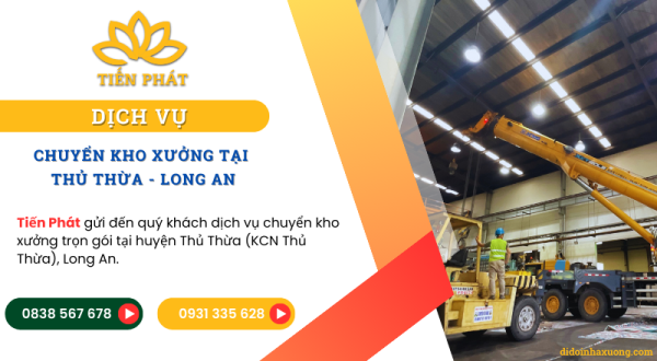 Dịch vụ chuyển kho xưởng, nhà xưởng, máy móc trọn gói ở KCN Thủ Thừa, Long An 7 Dich vu chuyen cho kho xuong tai Thu Thua