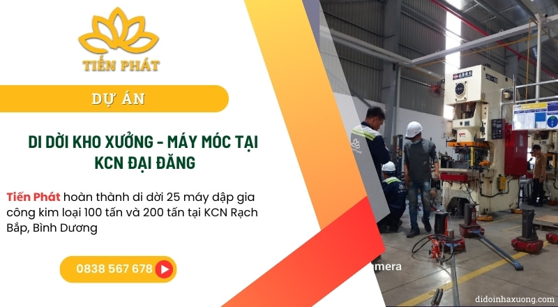 {Dự án} Chuyển kho xưởng, di dời dàn máy dập tại KCN Đại Đăng, Thủ Dầu Một, Bình Dương 9 du an chuyen kho xuong di doi may moc tai kcn dai dang Tien Phat