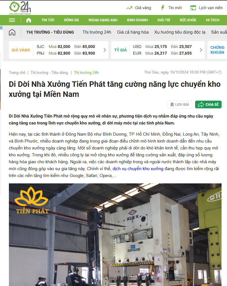 Trang chủ 2 Bao 24h noi gi ve Tien Phat