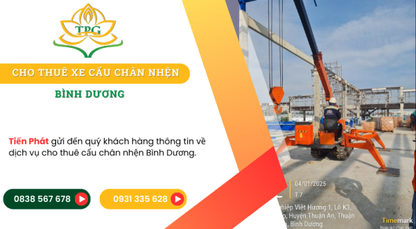 Cho thuê xe cẩu chân nhện mini 2 tấn, 3 tấn 5 tấn tại Bình Dương 7 Dich vu cho thue cau chan nhen Binh Duong