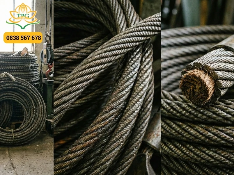 Cáp cẩu thép: Phân loại, bảng giá và hướng dẫn lựa chọn 2 cap cau thep loi day