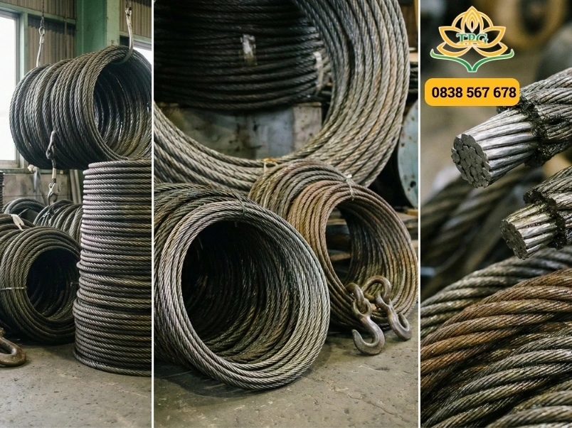 Cáp cẩu thép: Phân loại, bảng giá và hướng dẫn lựa chọn 1 cap cau thep loi thep