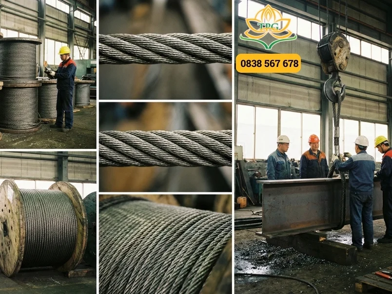 Cáp cẩu thép: Phân loại, bảng giá và hướng dẫn lựa chọn 3 cap loi thep chong xoan