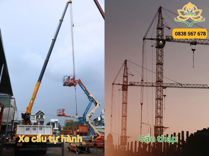 So sánh và lựa chọn xe cẩu: Hướng dẫn chi tiết cho doanh nghiệp 2 so sanh xe cau tu hanh va cau thap