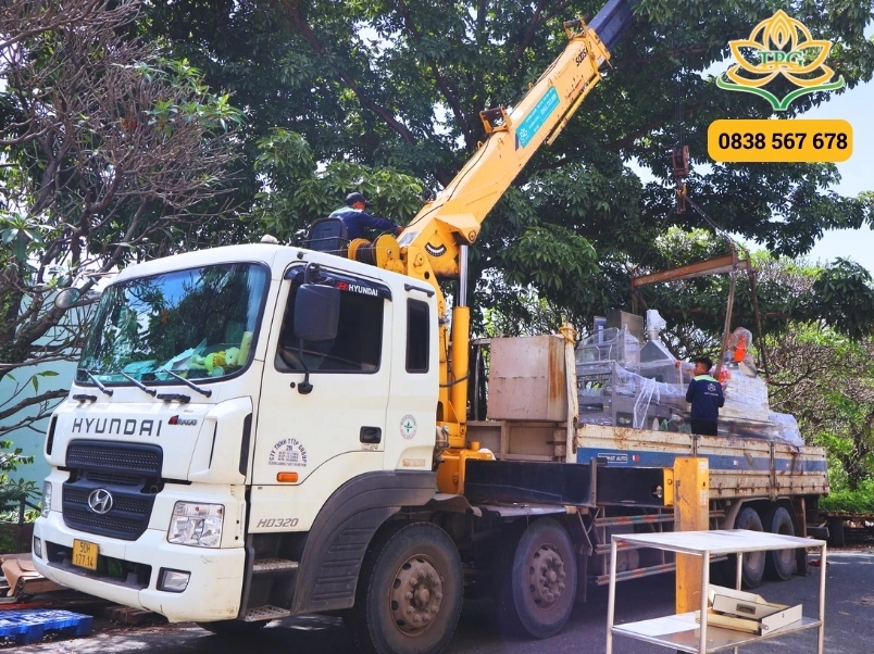 hinh anh du an thue xe cau o kcn hoa phu