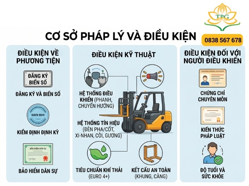 co so phap ly va dieu kien tham gia giao thong cua xe nang hang