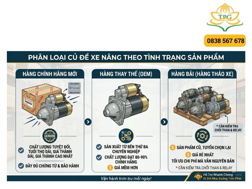 phan loai cu de xe nang theo tinh trang san pham
