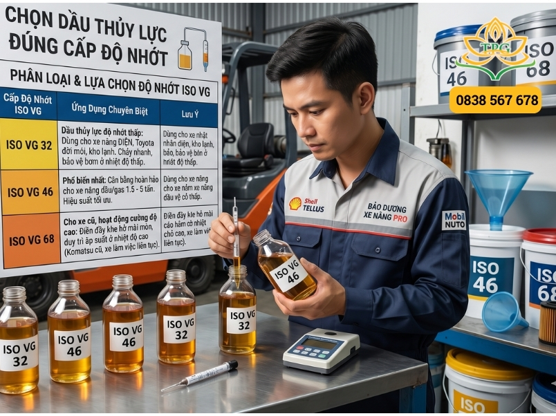 phan loai va cach lua chon do nhot dau thuy luc xe nang
