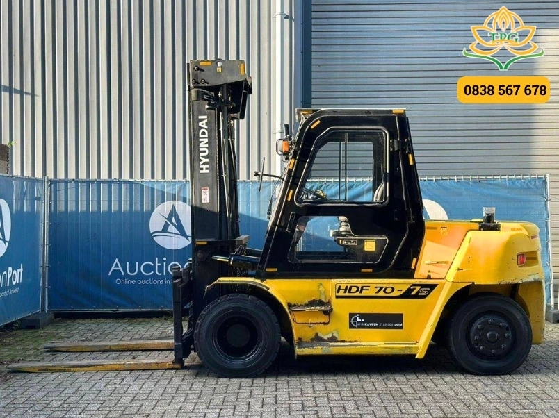 Thông số, kích thước xe nâng 1.5 - 10 tấn phổ biến 5 thong so va kich thuoc xe nang dau hyundai 7 tan hdf70-7s