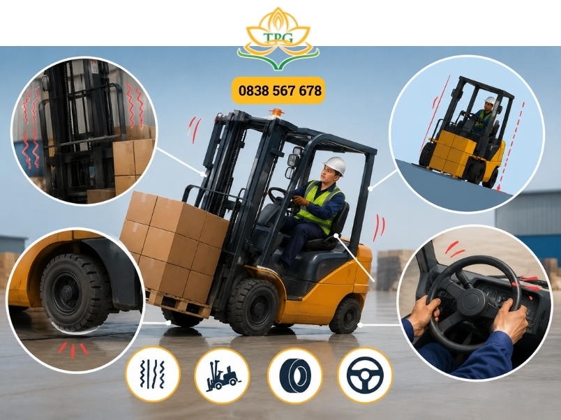 Cách xử lý khi xe nâng có dấu hiệu mất ổn định 1 cach nhan biet som dau hieu xe nang khong on dinh