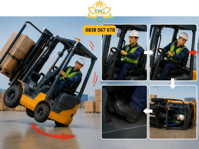 Cách xử lý khi xe nâng có dấu hiệu mất ổn định 2 cach xu ly khi xe nang co dau hieu mat on dinh