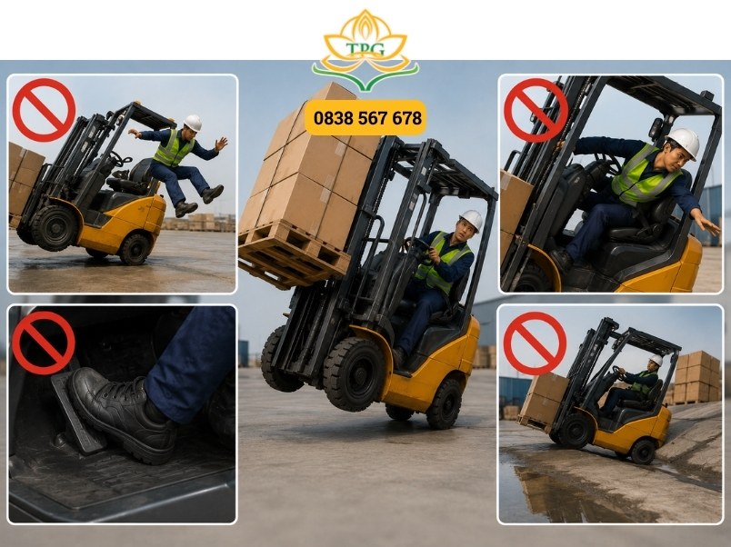 Cách xử lý khi xe nâng có dấu hiệu mất ổn định 3 nhung dieu tuyet doi khong nen lam khi xe nang co dau hieu mat on dinh