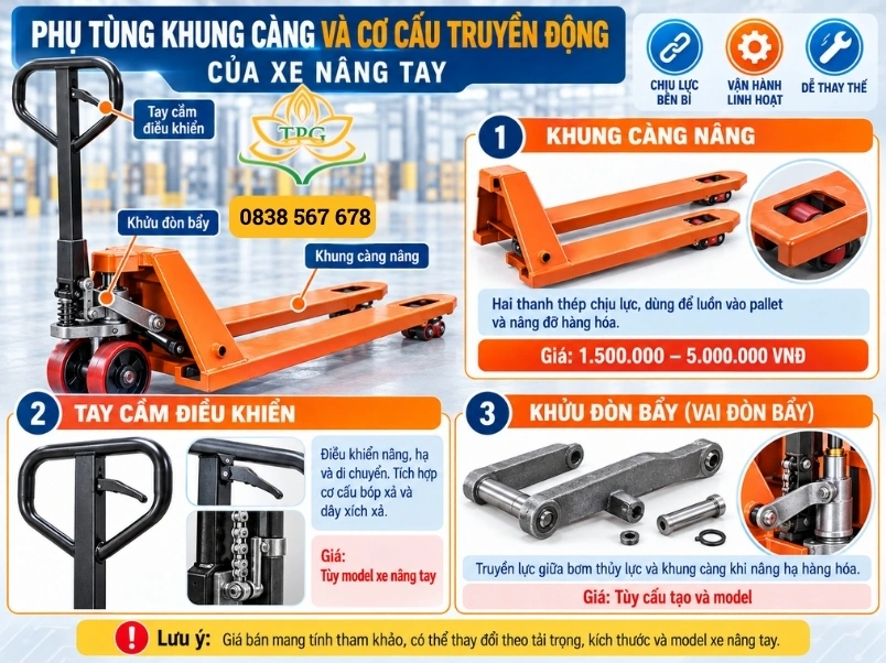 phu tung xe nang tay ve khung cang va co cau truyen dong